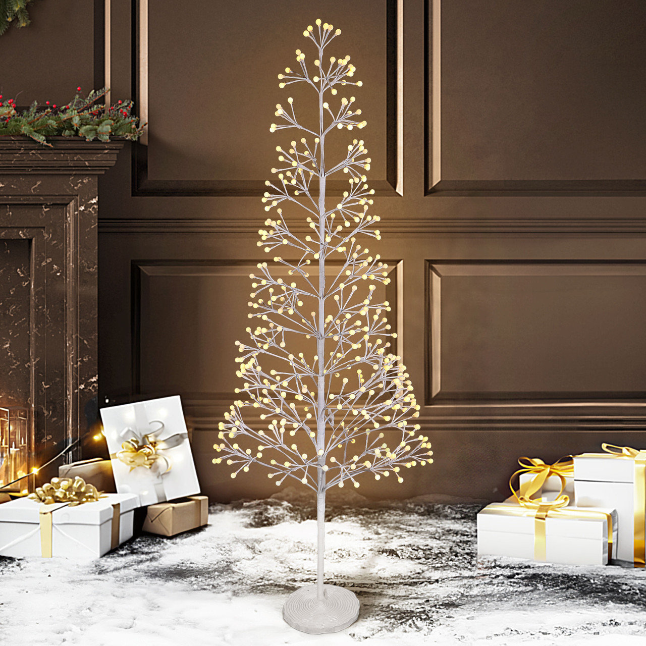 The Holiday Aisle® White Firework Twinkling Lighted Tree, Light Up ...