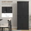 Armoire de rangement 72 po, armoire avec 4 portes et 3 tablettes réglables, grand tiroir central, noir-1230889149