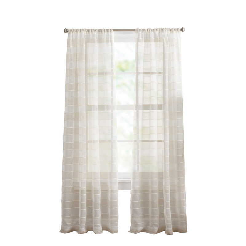 Curtainworks Harbor Linen 50 X 63 Curtain Panel Pair, 50" W x 63" L, Cream