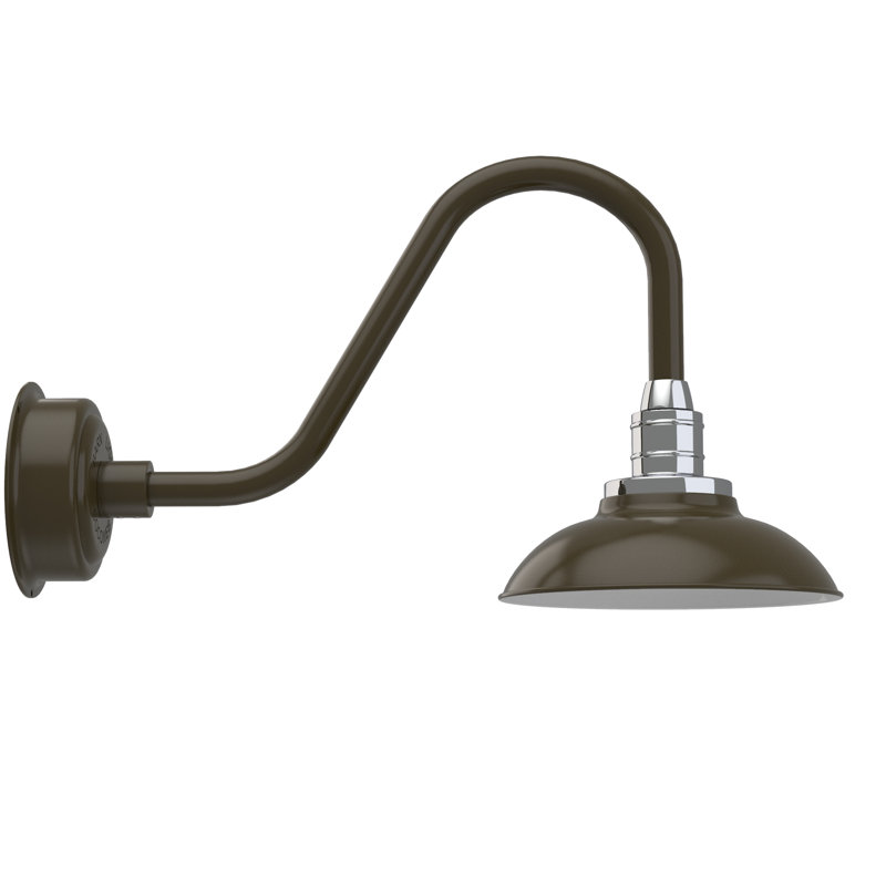 Luminaire de grange d'extérieur Ludwicka, H 13,27 po x l 10 po x P 24 po, Bronze acajou