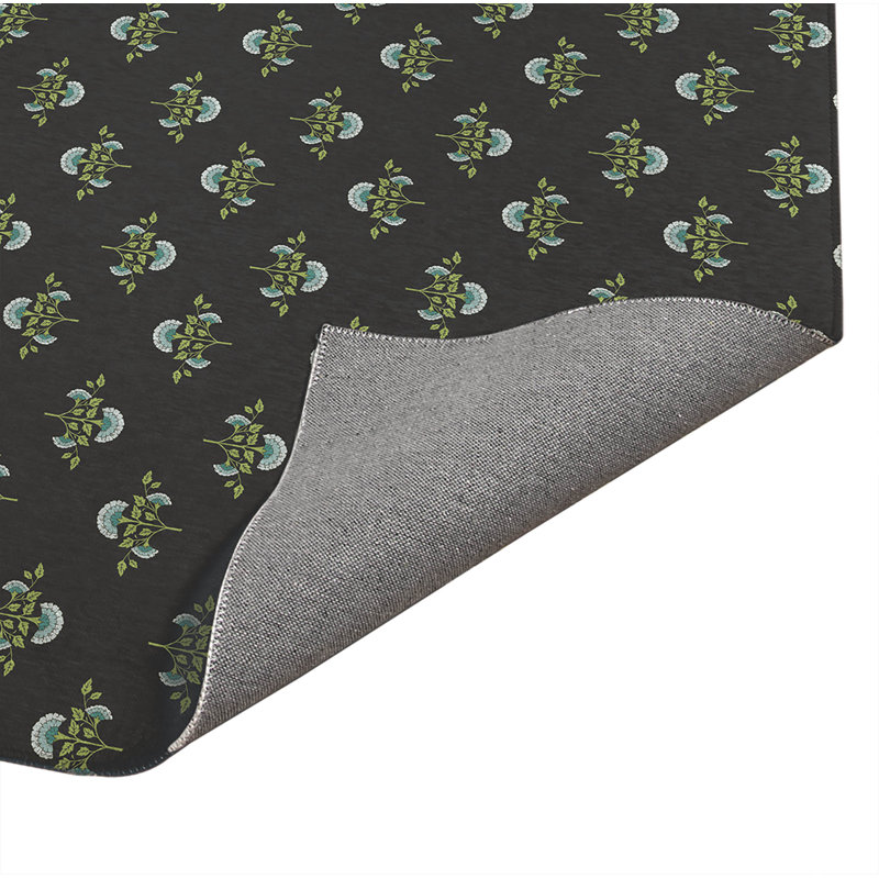 Tapis de bureau léger antidérapant Flora, H 0,1 po x l 84 po x P 60 po, Gris anthracite