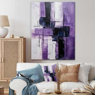Tachisme Purple Cubism Brush 5 - Tachisme Wall Art