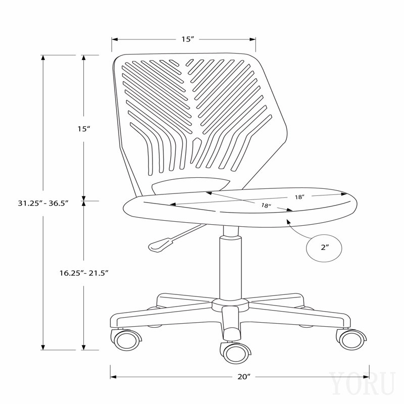 Office Chair, Adjustable Height, Swivel, Ergonomic, Computer Desk, Work, Juvenile, Black Mesh, Black Metal, Contemporary, Modern