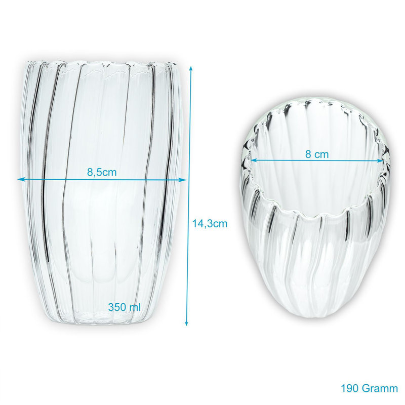 350ml Double Wall Glass, 1
