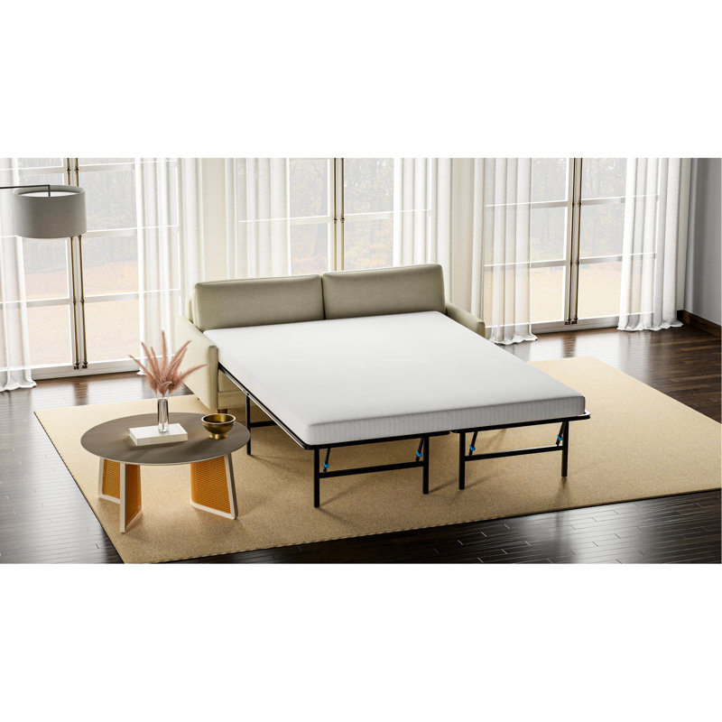 Matelas pour lit simple - Mousse à mémoire de forme de 1 po et base en tricot 100% antidérapante en tissu tricoté à haute densité de 280 g / m² blanc + gris