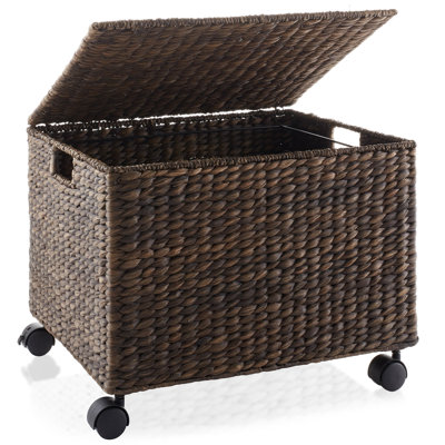 Casafield Water Hyacinth Rolling Filing Cabinet