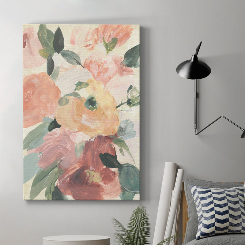 - Peinture sur toile tendue, H 36 po x l 24 po x P 1 po