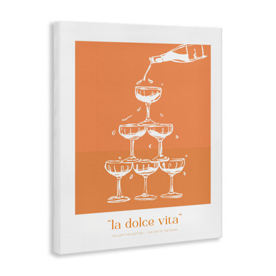 La Dolce Vita Champagne Canvas, design by Lettered and Lined