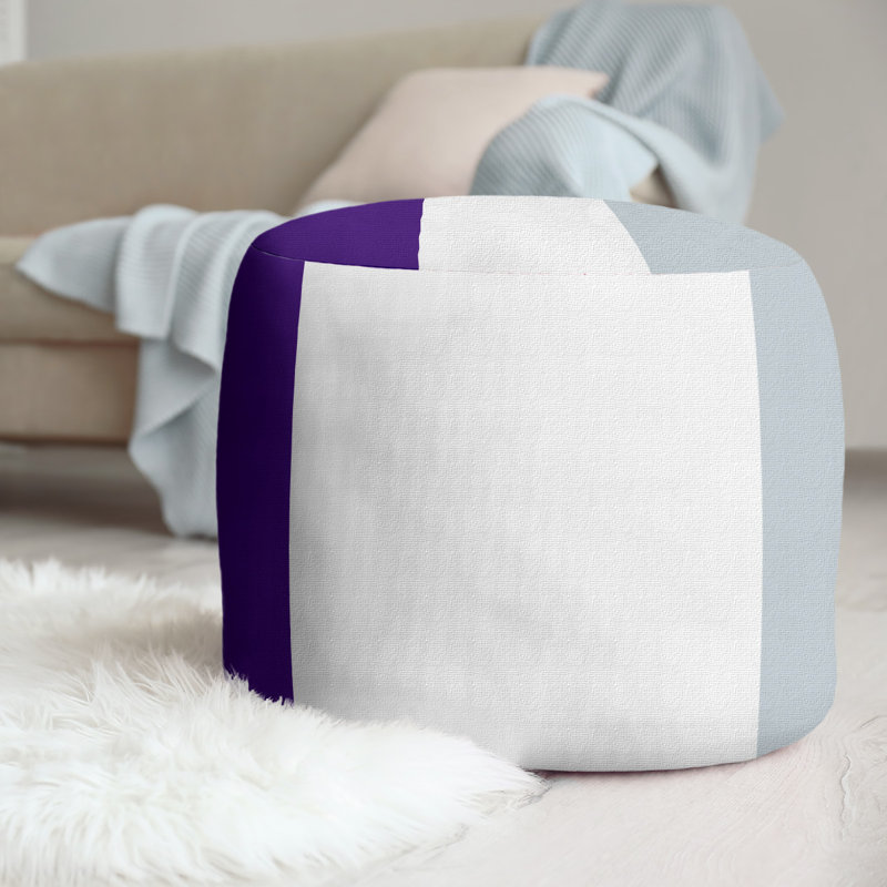 repose-pieds rond 20,5", Mauve / Blanc / Argent