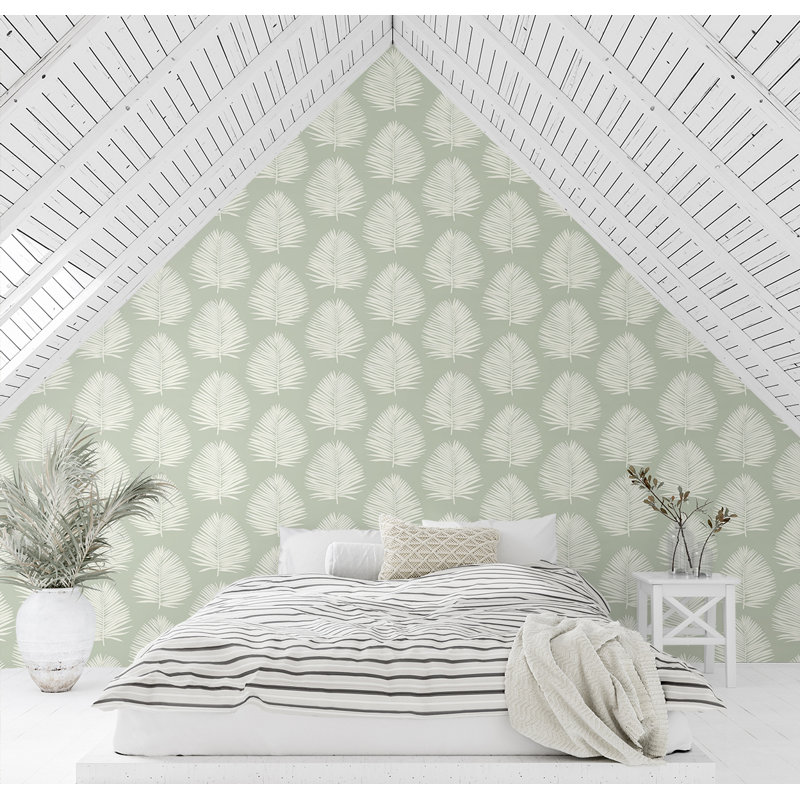 Rouleau de papier peint lisse L 33 pi x l 23,2 po Frauke, Céladon