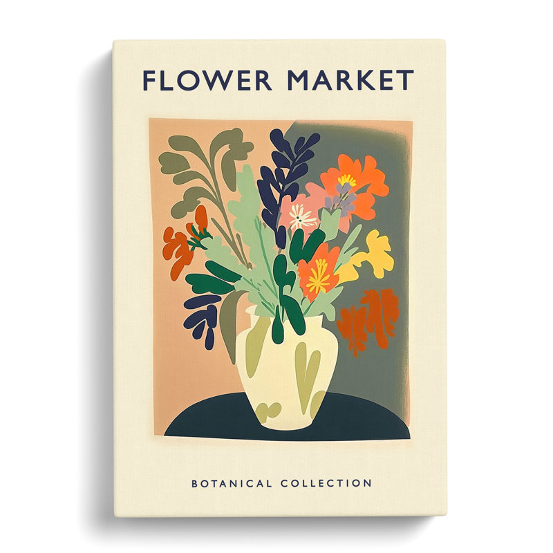 XMKTMKT-9 A Botanical Flower Market Exhibition No.3 - Wrapped Canvas Print, 50cm H x 35cm W x 3cm D