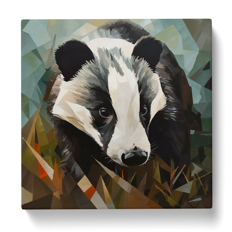 Badger Abstract - Wrapped Canvas, 50cm H x 50cm W x 3cm D