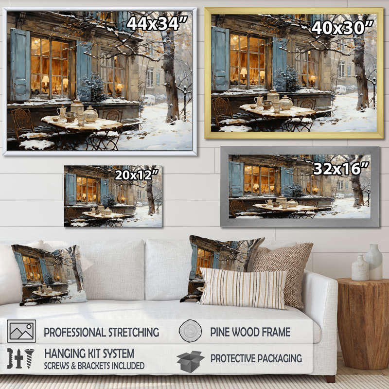 «Paris City Tower Winter Winter Charm II», art mural de la ville de Paris, H 12 po x l 20 po x P 1 po