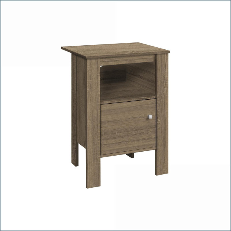 Table basse transitionnelle en stratifié brun pour le salon, rangement compact et conception stable