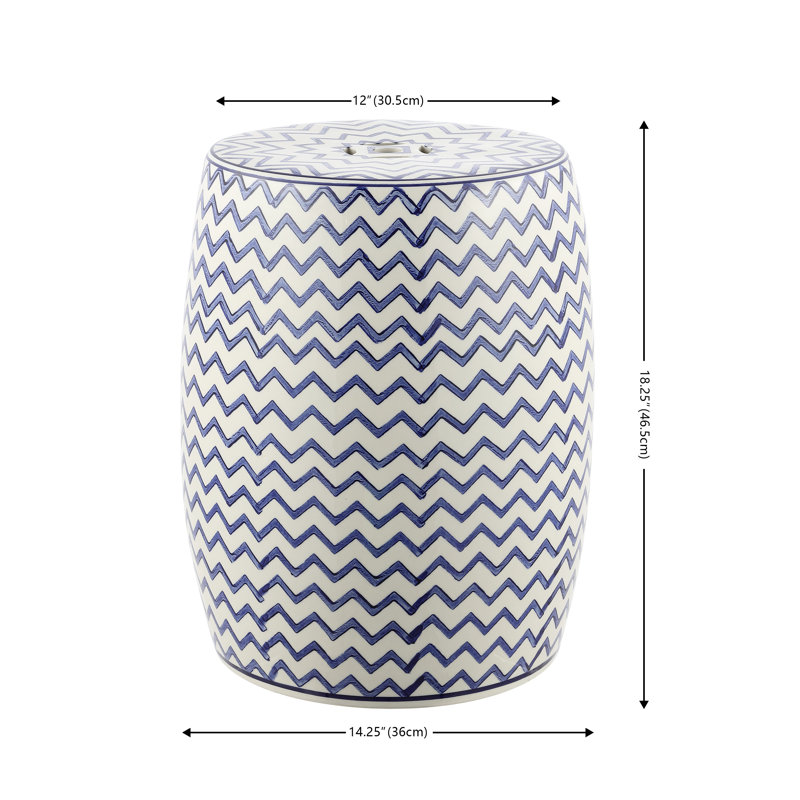 Tabouret d'appoint en céramique Limor, Bleu marine