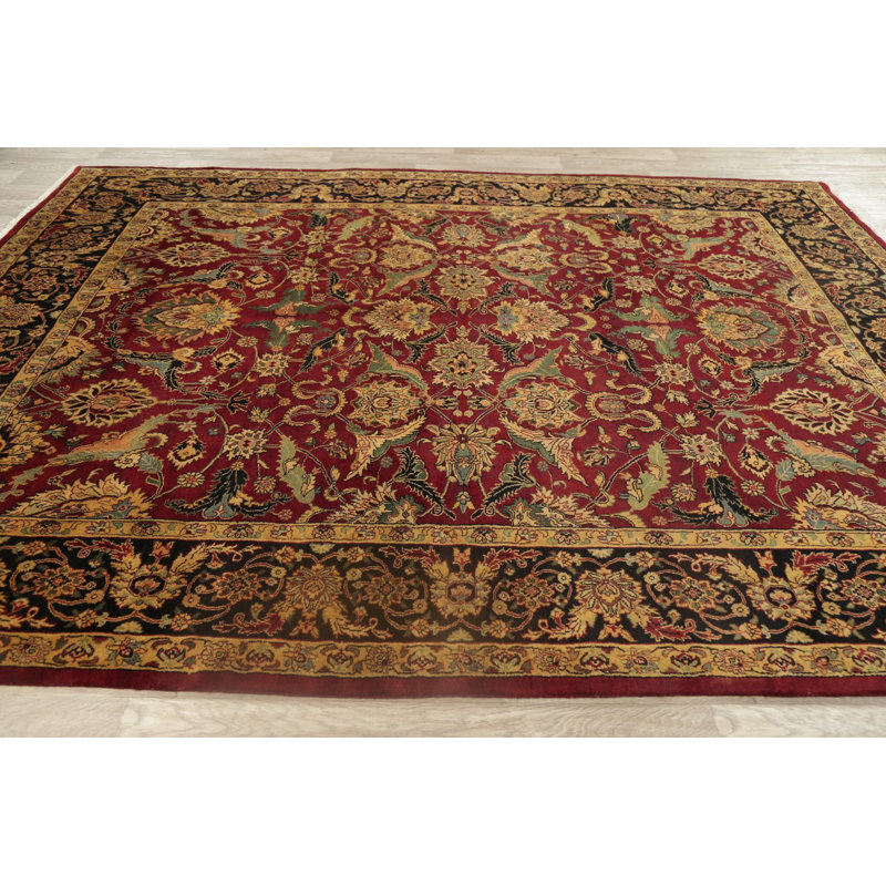 Tapis en laine rouge/brune 7 pi 8 po x 10 pi 2 po one-of-kind à la main-noué la new age agra Clayburgh