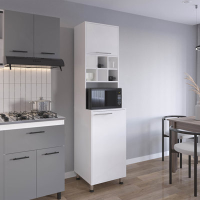 Garde-manger, 2 portes, 4 pieds, 8 tablettes