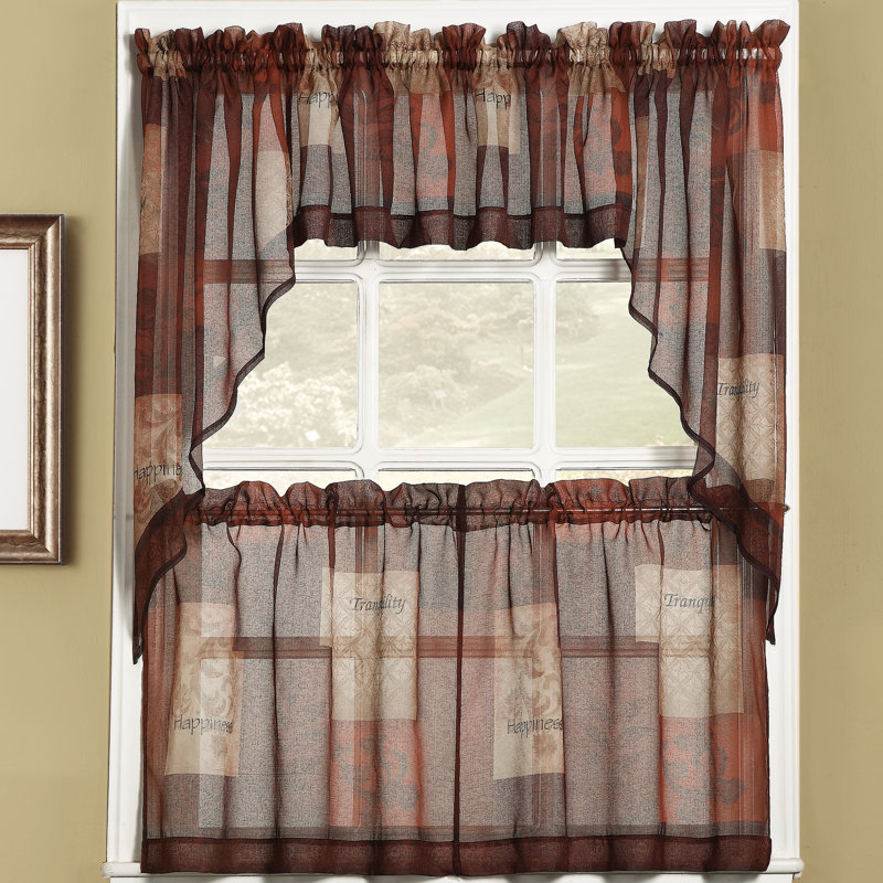 Rideau de cuisine Bigelow, Multicolore, H 36 po x l 56 po