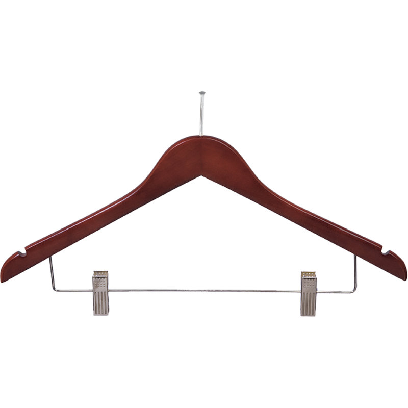Support combiné en bois anti-theft flat, Noyer avec clips chromés, 100