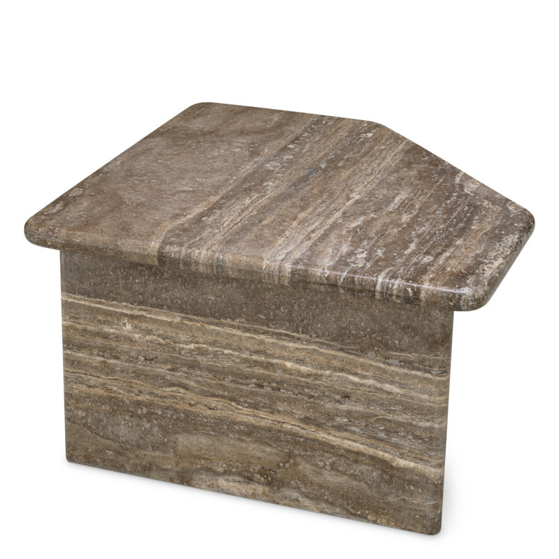 Coffee Table Ciro Silver Travertine, 15.75" H x 27.56" L x 27.56" W