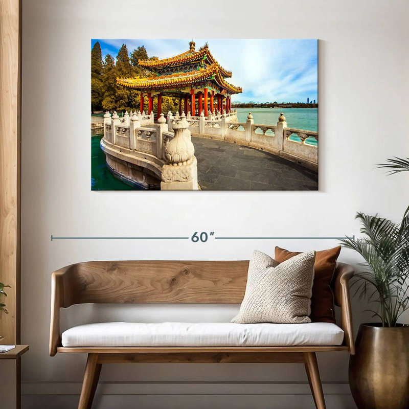 Pagoda In Beihai Park, 30" H x 45" W