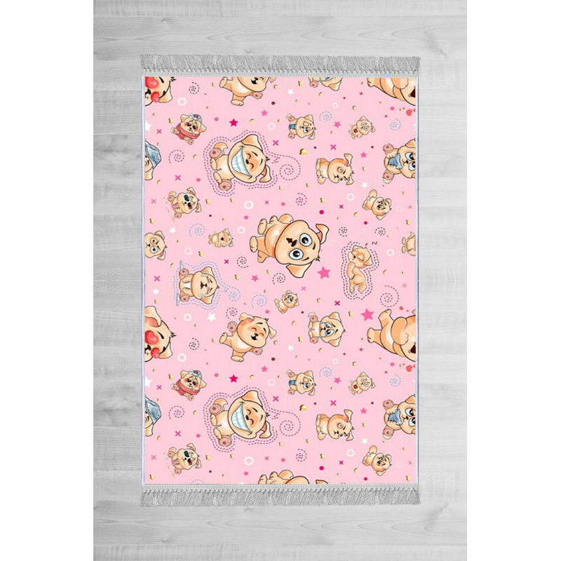 Gonde Cotton Pink/Brown Rug, Rectangle 180 x 280cm