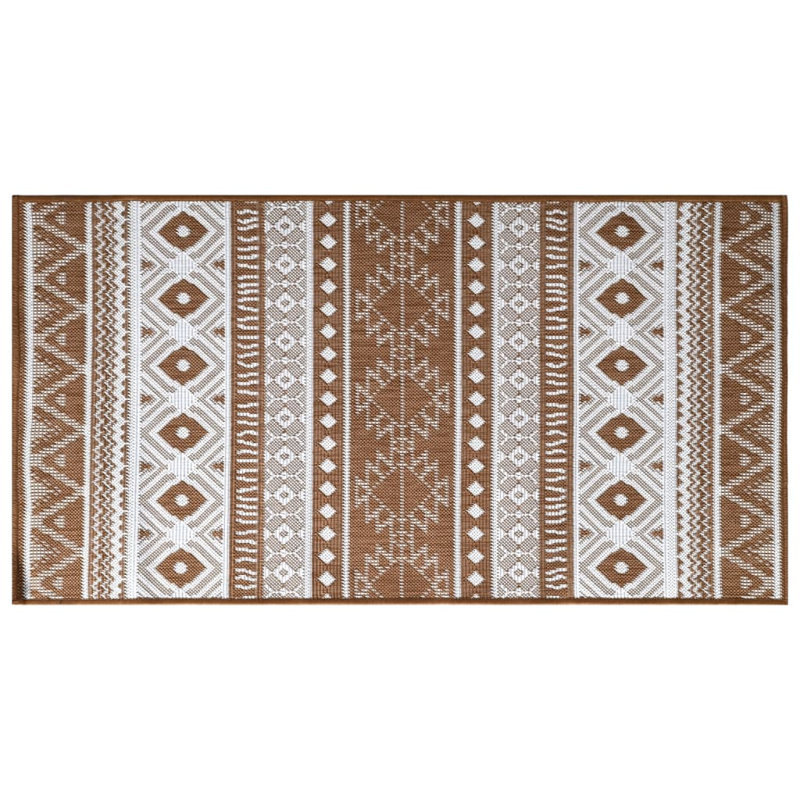 Duhon Outdoor Rug Reversible Design, Rectangle 80 x 150cm, Brown