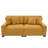 2 - Piece Upholstered Orange Corduroy Modular Sectional Sofa with Pillow Back and Solid Wood Legs-185611591