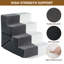 Escalier multifonction à 4 niveaux pour animaux de compagnie, échelle convertible en mousse avec rampe et lit de repos, surface antidérapante en polyester, marches d'intérieur pliables pour animaux de petite et moyenne taille, gris