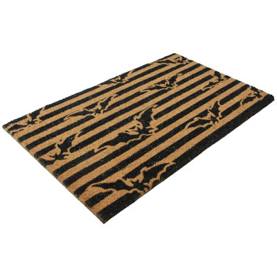 Natural Coir Flying Bats Halloween Doormat 18" X 30"