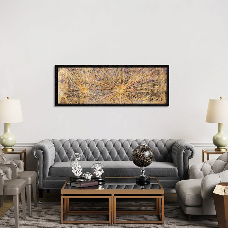 Silver Cholla - Panoramic Painting on Canvas, 152.4 cm H x 50.8 cm W, Black Framed