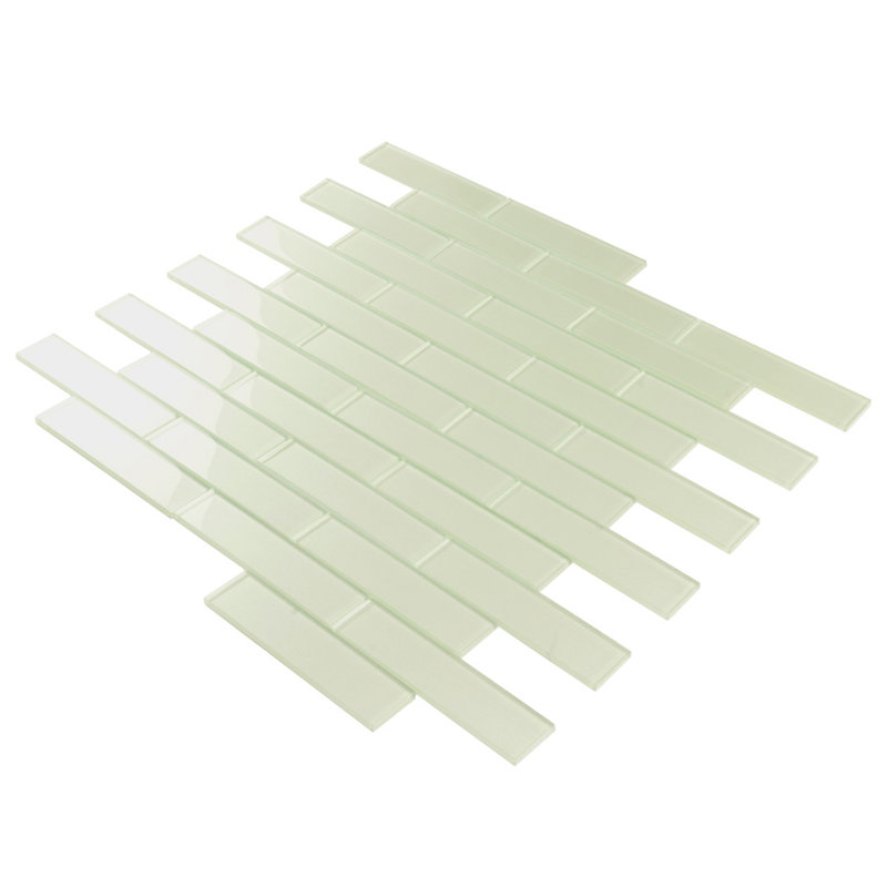 2X8 Subway Glass Mosaic Tile, Stream