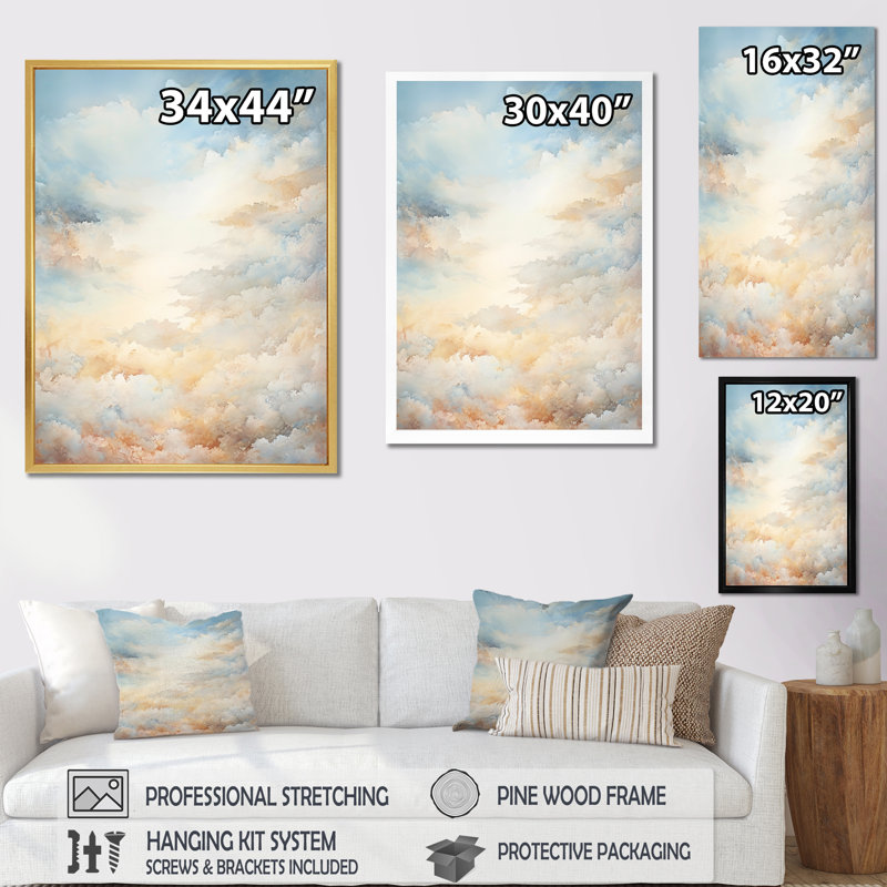 " Heavenly Horizons ", White Single Picture Frame, 32" H x 24" W x 1" D