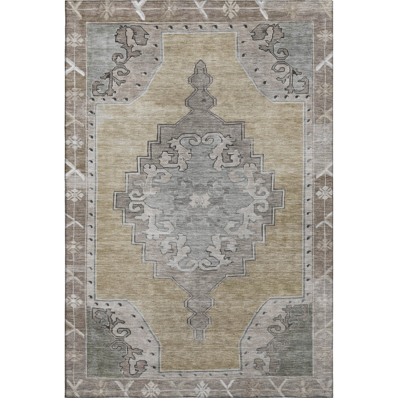 Premium Machine Washable Lubbers AMF1731 Global Rug, Rectangle 10' x 14'