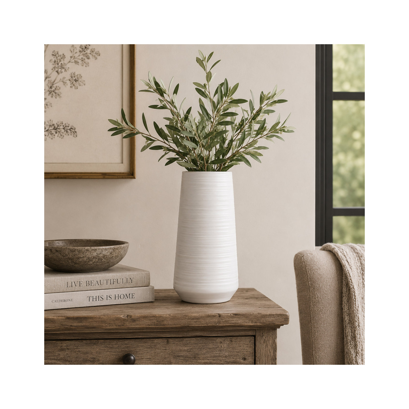 Becker White 12'' Porcelain Table Vase