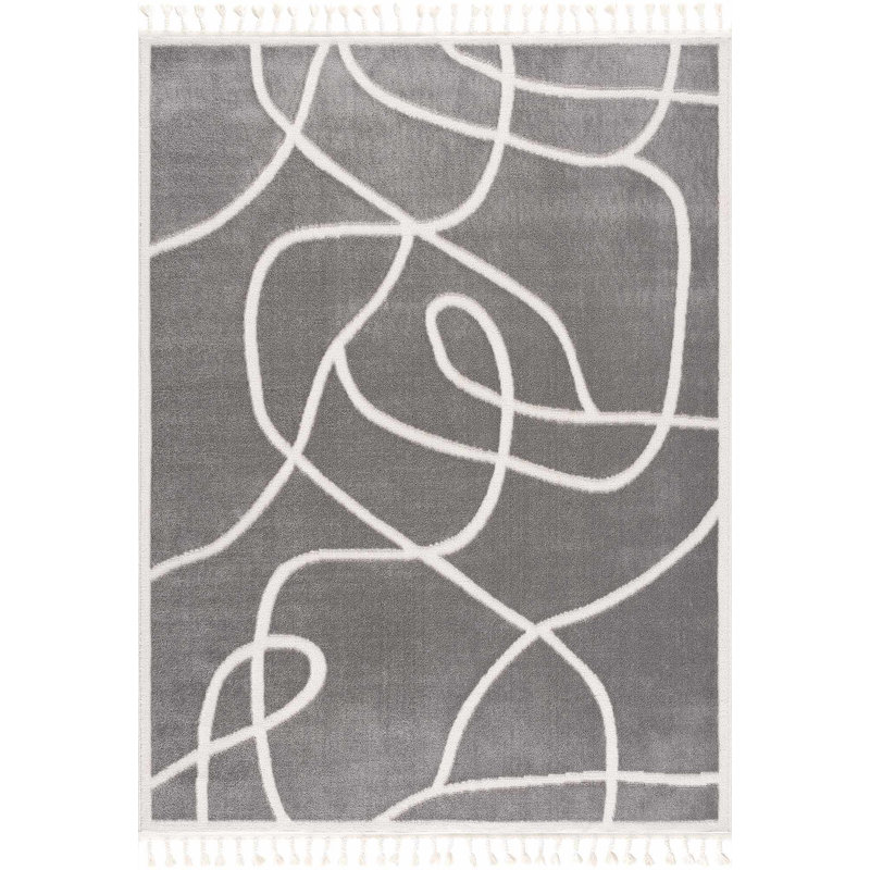 Tapis gris Davyeon, Rectangle 7 pi 10 po x 10 pi