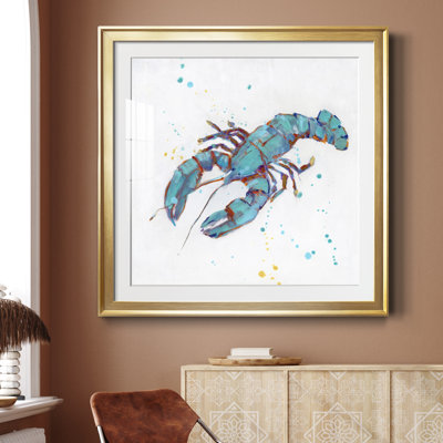 Bulle de homard bleu - peinture encadrée