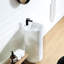 Lavabo sur pied contemporain à surface solide 66S - 08 pour salle de bain, 18 po de profondeur, 36,2 po de hauteur, résiste aux taches et aux égratignures, installation rapide pour salle de bain 08, égratignures, utilisation idéale dans un hôtel