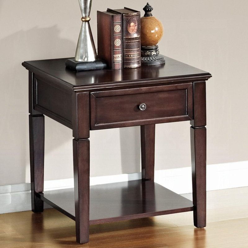 Malachi Walnut Finish End Table