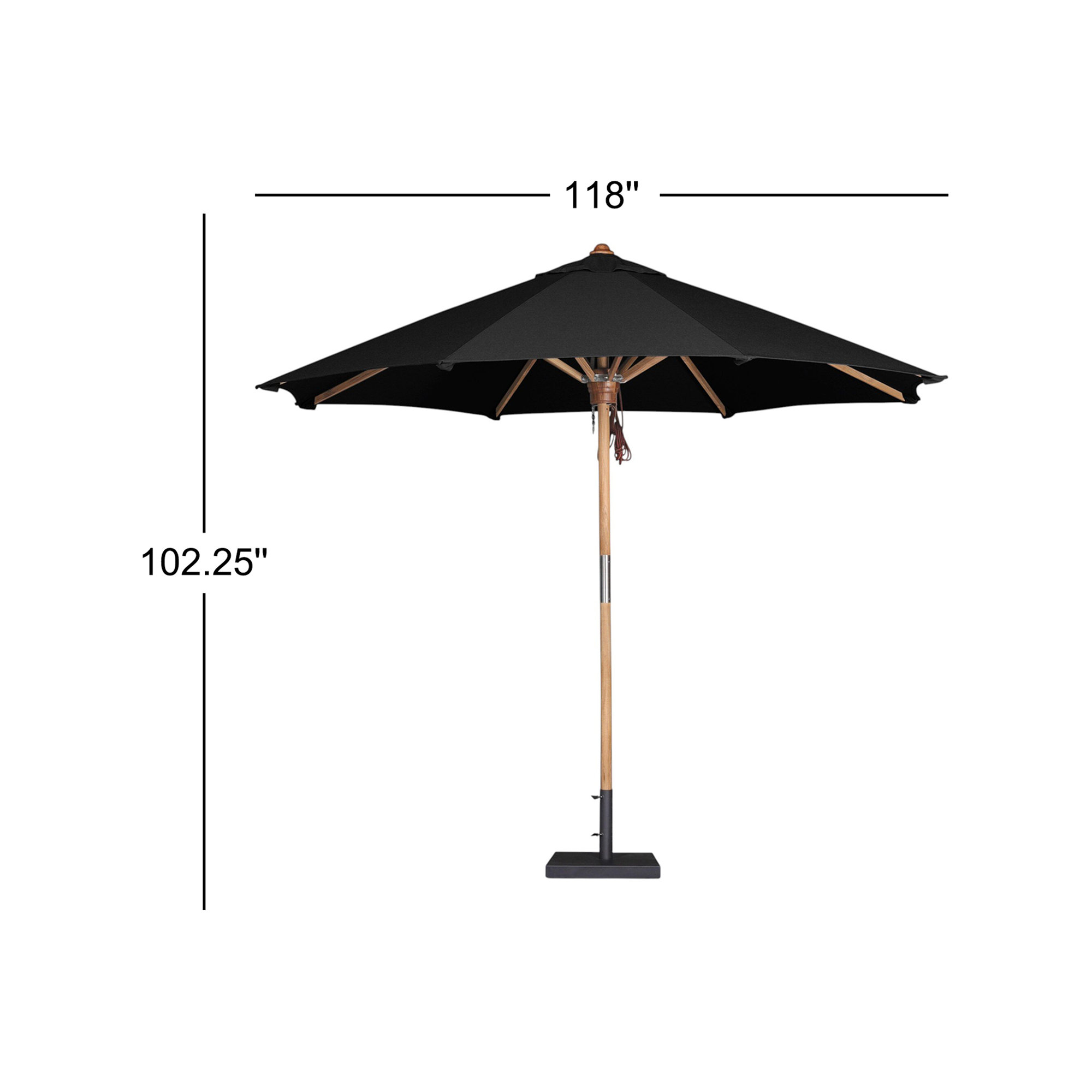 Nadira 118'' Outdoor Umbrella, Black