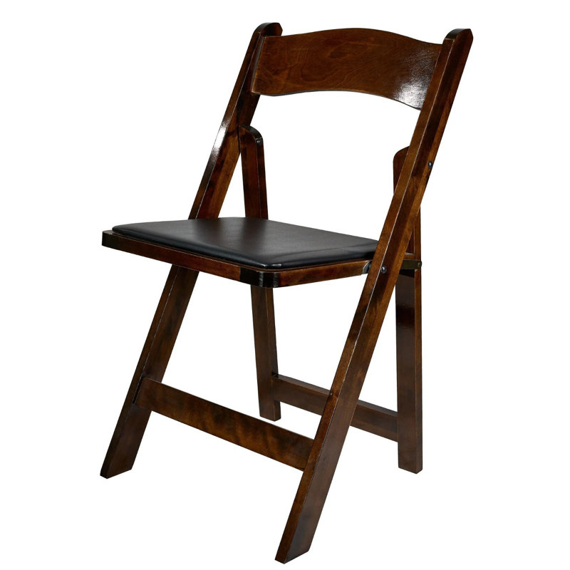 ToughWood Folding Chair with Cushion by Chivari, Fruitwood/Black