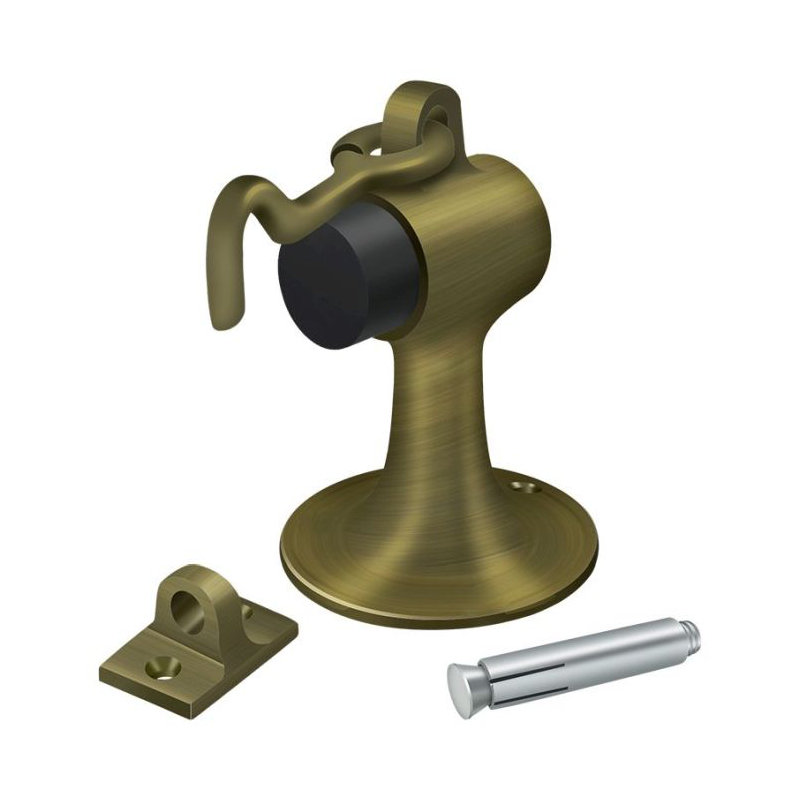 Door Stop, Antique Brass