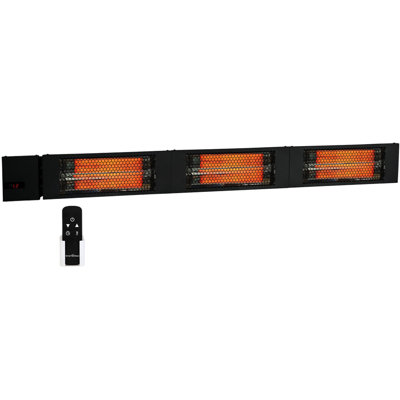 RK RADIANT HEATER  61" BLACK, TRIPLE CARBON LAMP 240V 4500W W/ RF REMOTE