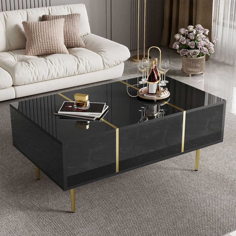 Coffee Table With Storage, Black