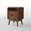 Ensemble de 2 tables de chevet en bois massif MCM avec 1 tiroir et tablette ouverte MCM-433849937