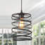 Luminaire suspendu cylindrique moderne pour salle à manger à 1 lumière l 8 po Pepperdine (finition rustique et non noir pur)-999365752