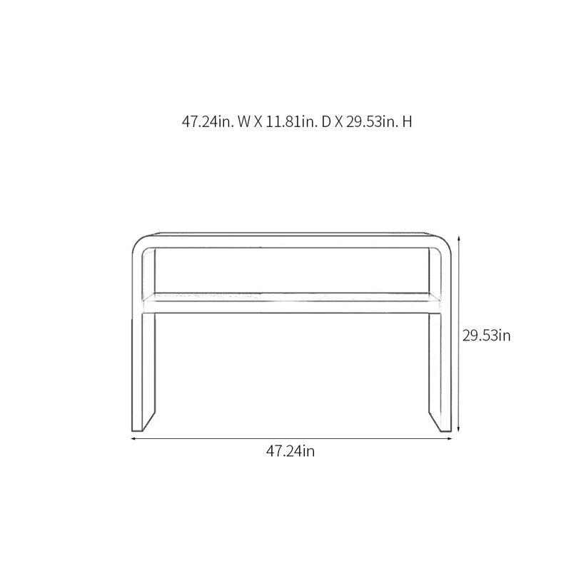 Minimalist Solid Wood Console Table, 29.53" H x 47.24" W x 11.81" D