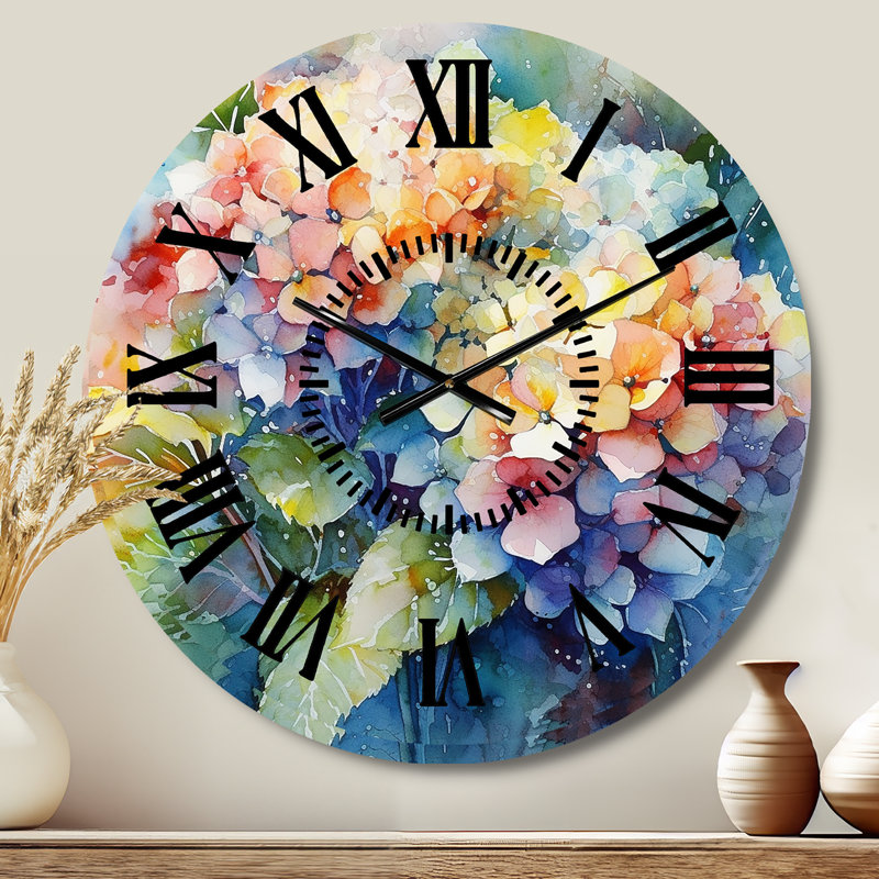 Horloge murale bleue et bleue, Médium