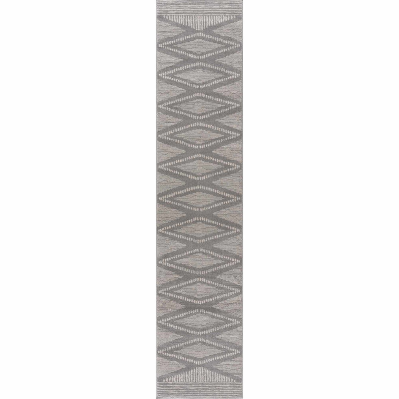 Tapis gris foncé Dounia, Tapis de couloir 2 pi 7 po x 7 pi 3 po