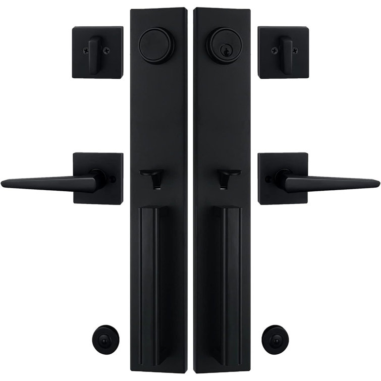 Modish Handleset with Single Cylinder Deadbolt and Door and Rosette